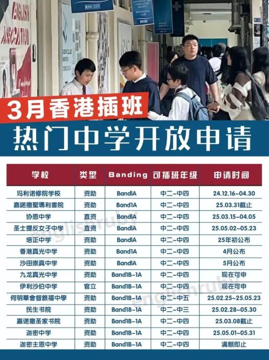 香港中学插班指南 内地高一学生必读的申请条件